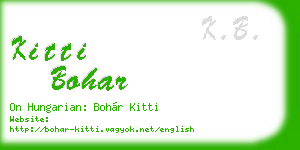 kitti bohar business card