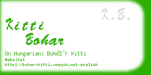 kitti bohar business card